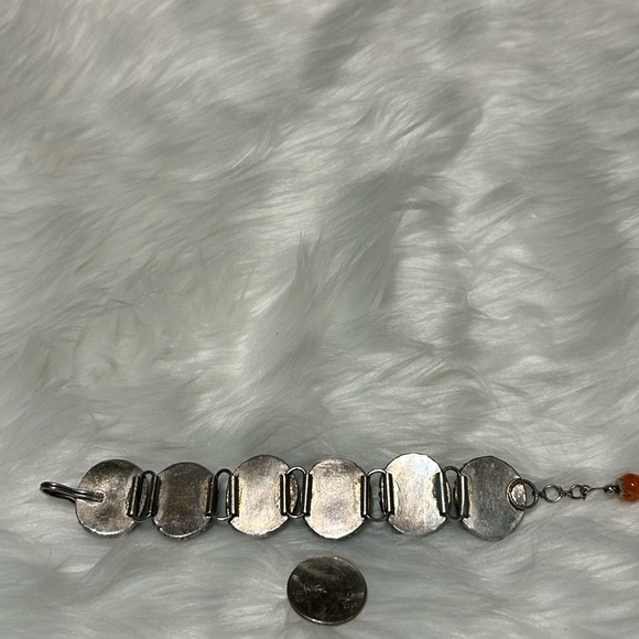 Elegant Silver and Multicolor Gemstone Bracelet - Picture 7 of 8